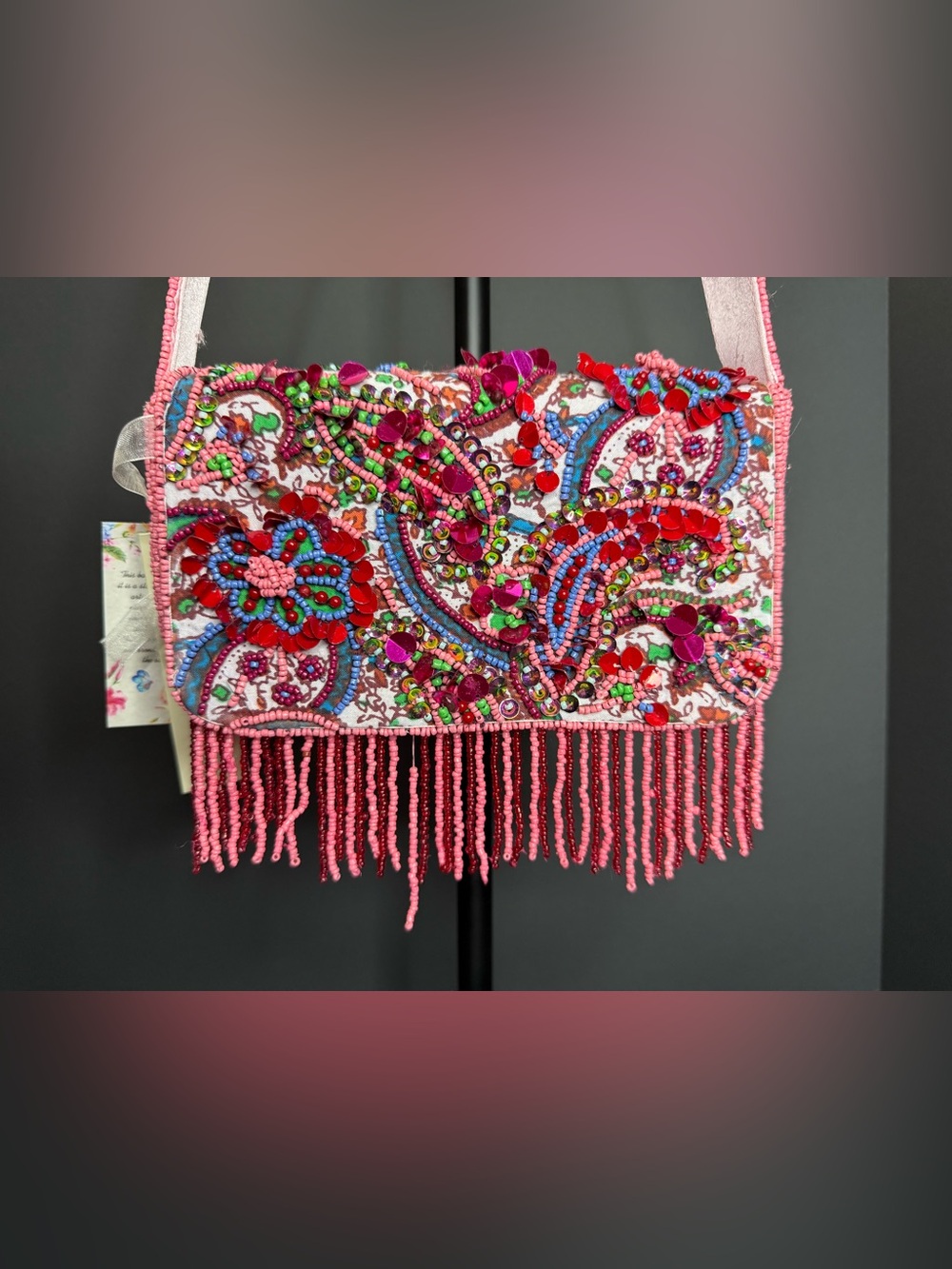 New Viral Beaded Purse Bag Made in India Summer Resort Novelty Fringe Paisley